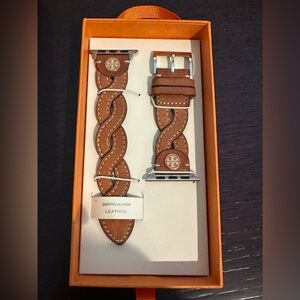 Tory Burch Braided leather strap fits my 42-44m apple.  Like new. details on box